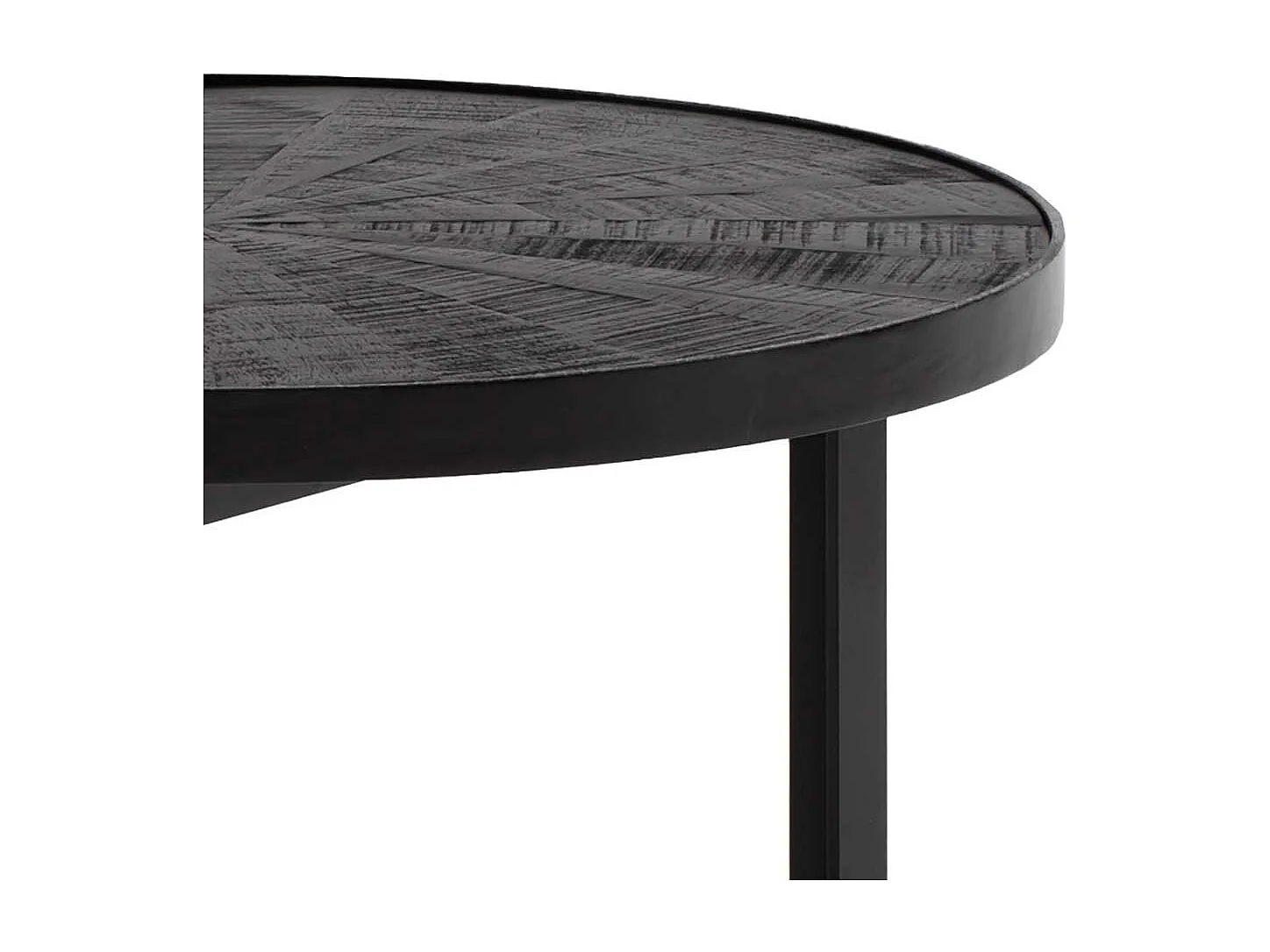 Beistelltisch Sofa kleiner Couchtisch aus Mangobaum Massivholz mit Bügelgestell