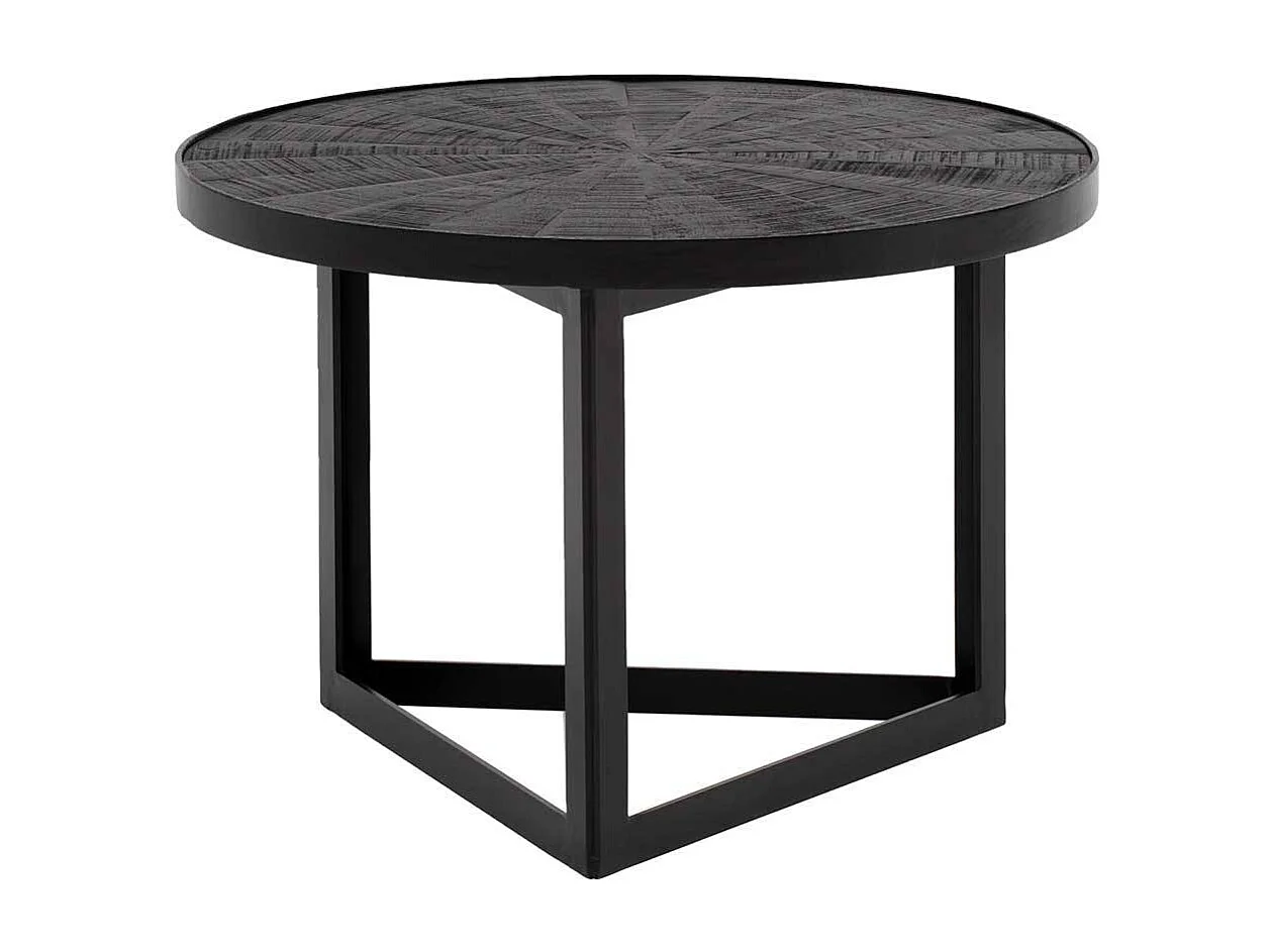 Beistelltisch Sofa kleiner Couchtisch aus Mangobaum Massivholz mit Bügelgestell