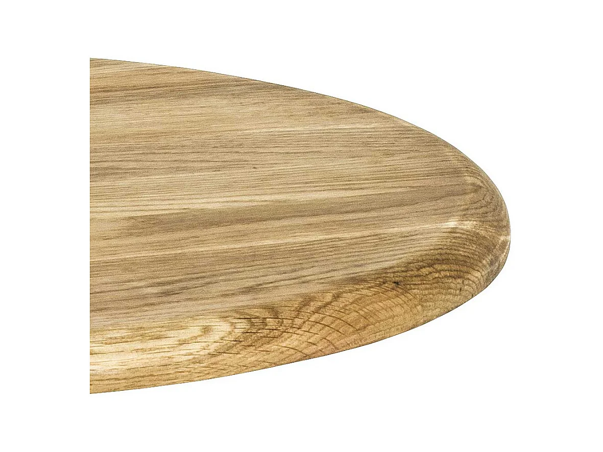 Moderne Beistelltische aus Eiche Massivholz und Stahl rund (zweiteilig)