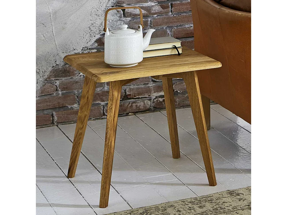 Beistelltisch aus Eiche Massivholz geölt Vierfußgestell