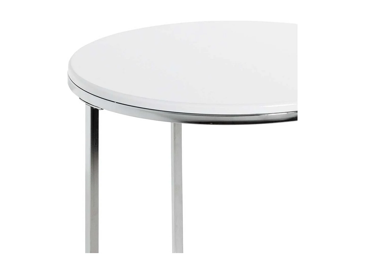 Beistelltisch rund in Weiß Chromfarben