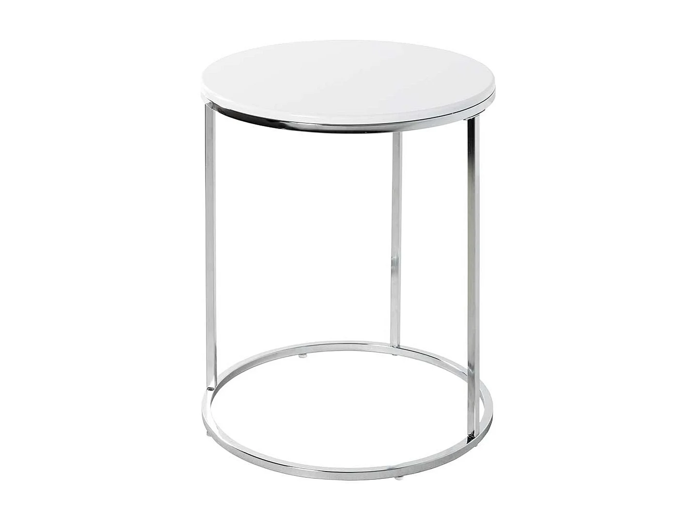 Beistelltisch rund in Weiß Chromfarben