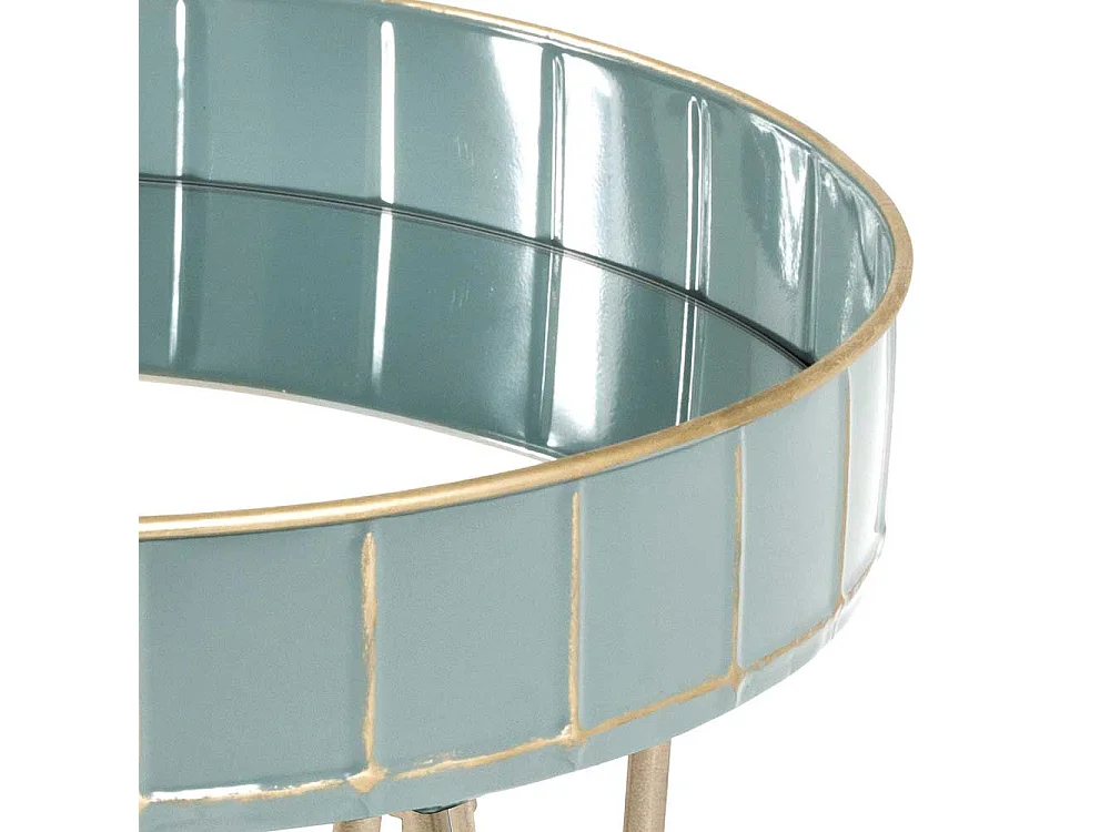 Metall Beistelltisch in Blaugrau Bronzefarben