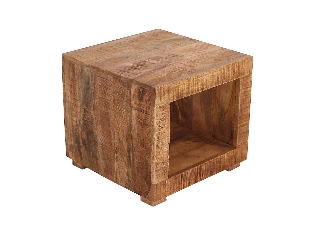 Beistelltisch aus Mangobaum Massivholz quadratisch