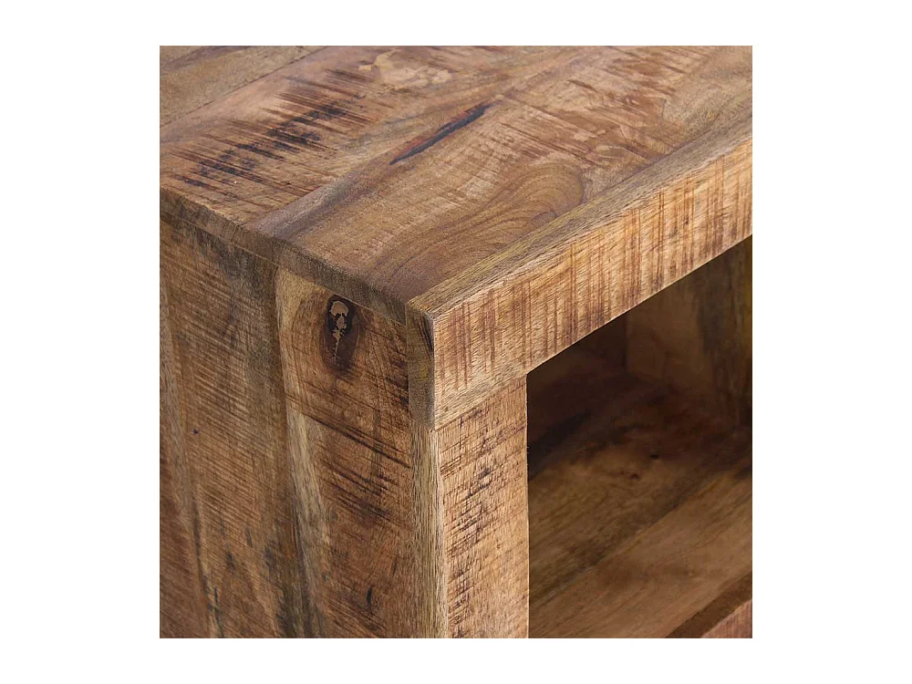 Beistelltisch aus Mangobaum Massivholz quadratisch