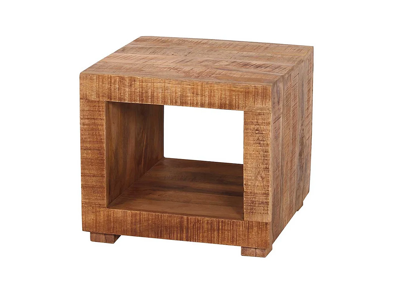 Beistelltisch aus Mangobaum Massivholz quadratisch