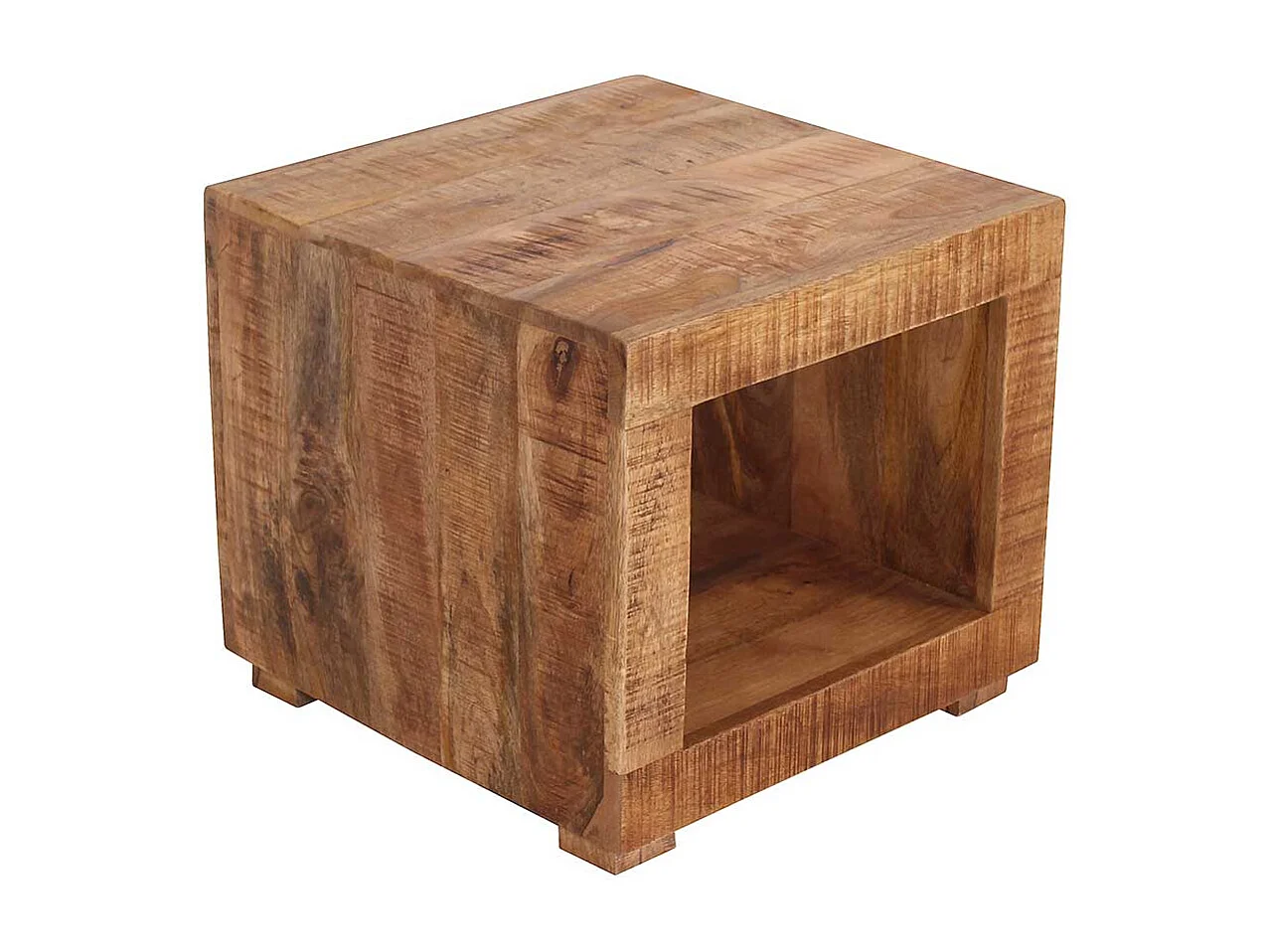 Beistelltisch aus Mangobaum Massivholz quadratisch