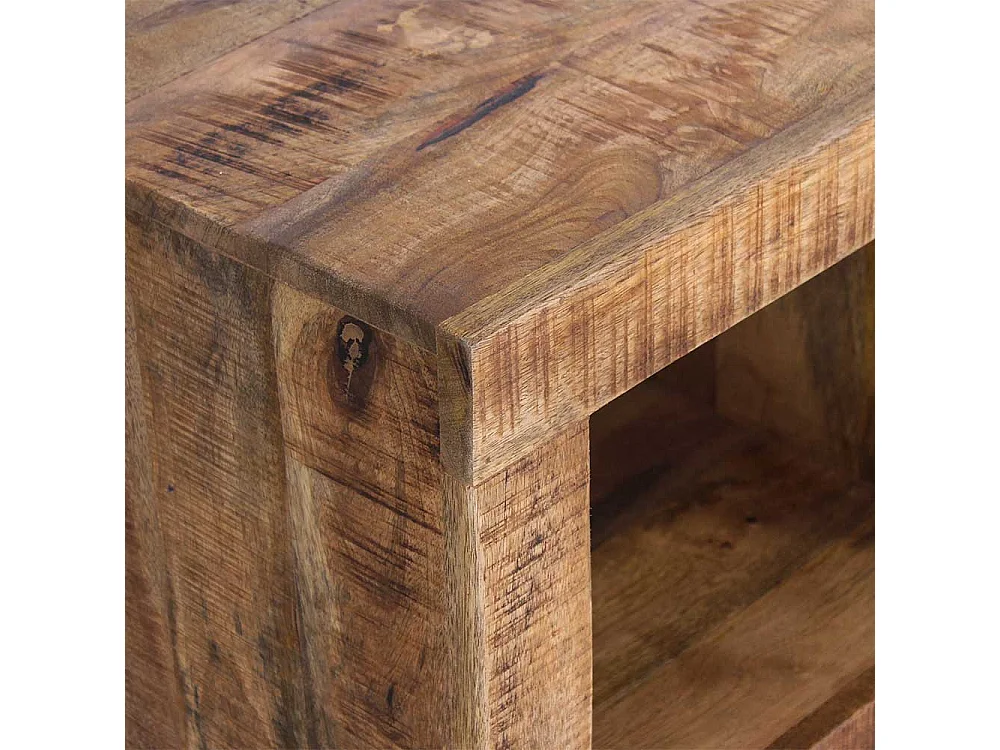 Beistelltisch aus Mangobaum Massivholz quadratisch