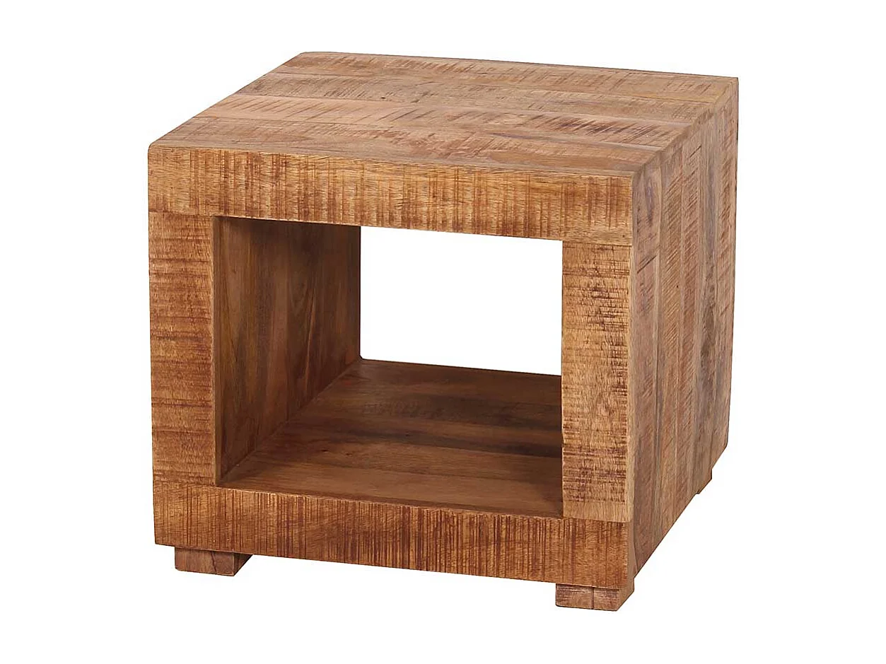 Beistelltisch aus Mangobaum Massivholz quadratisch