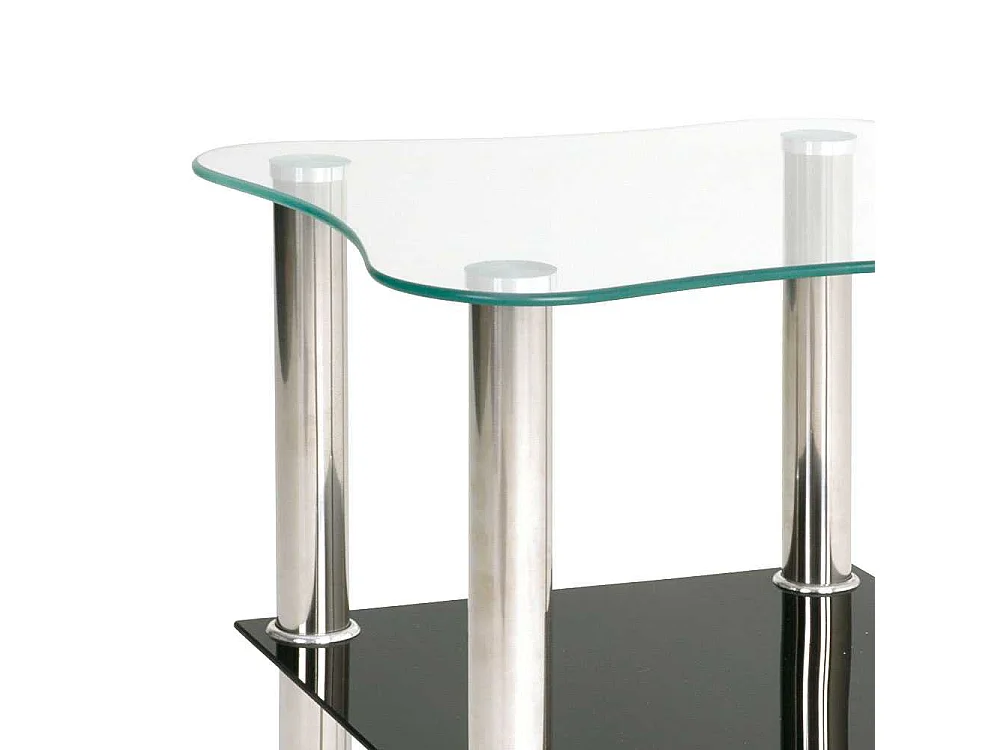 Beistelltisch in Klecksform Glas und Metall