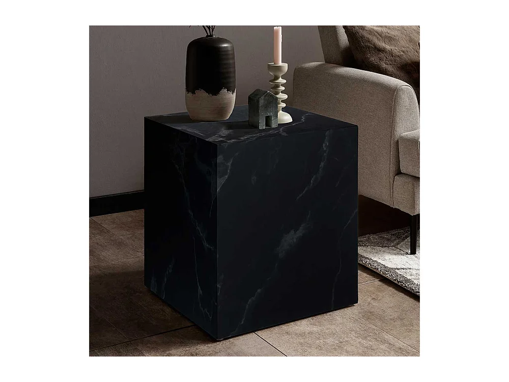 Marmorierter Beistelltisch in Schwarz Hellgrau
