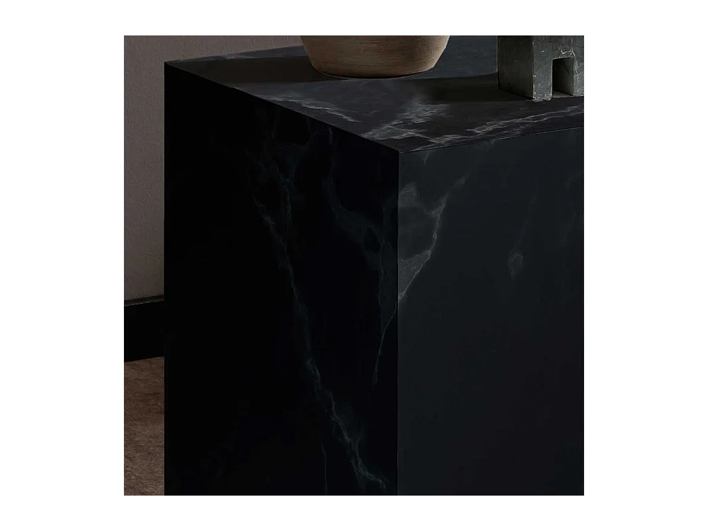 Marmorierter Beistelltisch in Schwarz Hellgrau