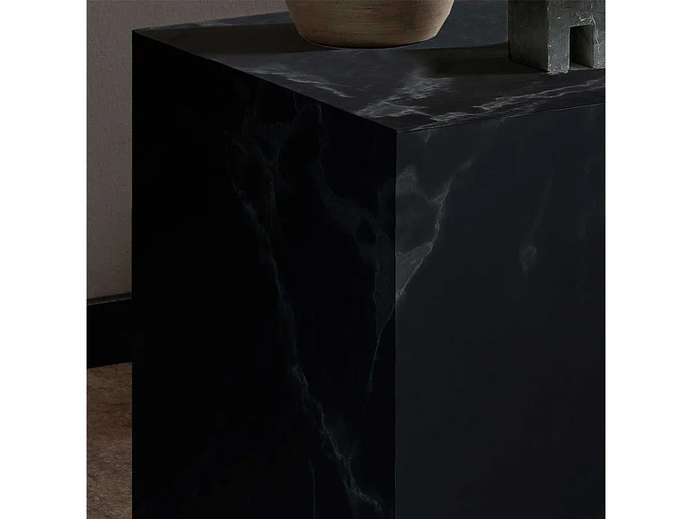 Marmorierter Beistelltisch in Schwarz Hellgrau