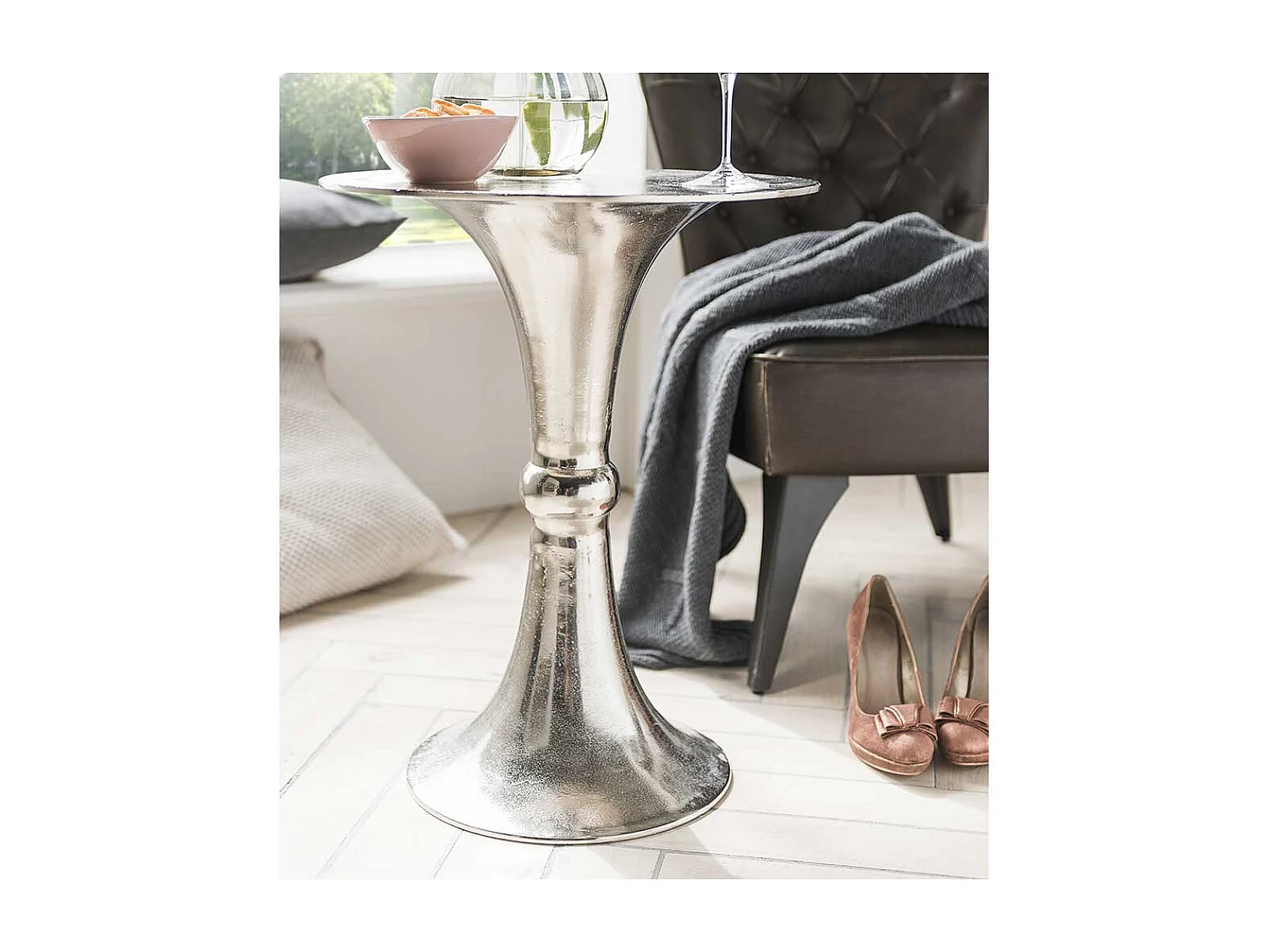 Beistelltisch Sessel aus Metall Vintage Look