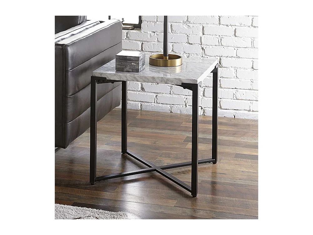 Beistelltisch mit Marmorplatte in Weiß modernes Design