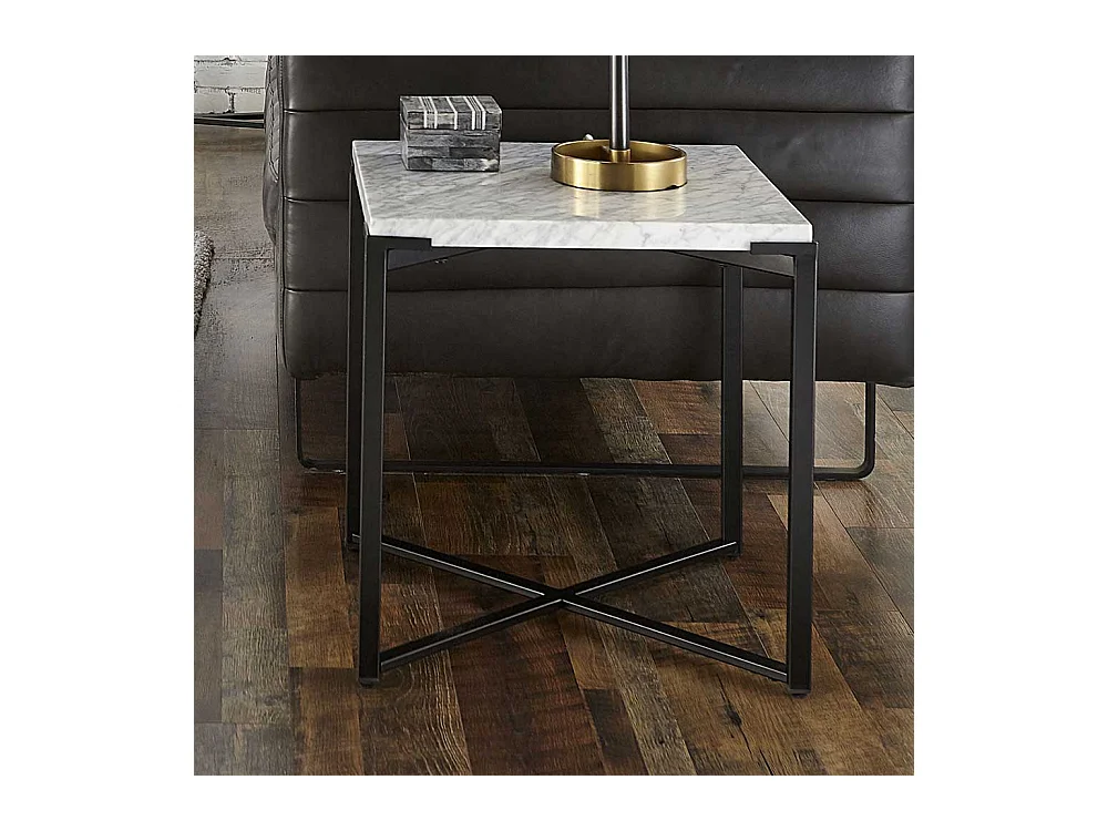 Beistelltisch mit Marmorplatte in Weiß modernes Design