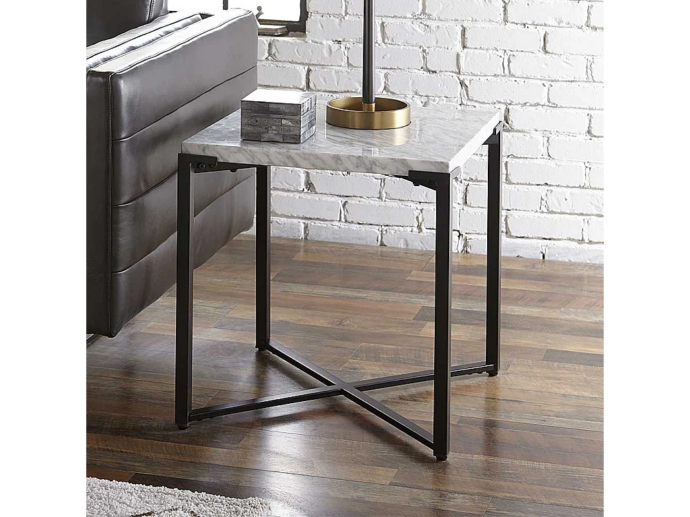 Beistelltisch mit Marmorplatte in Weiß modernes Design