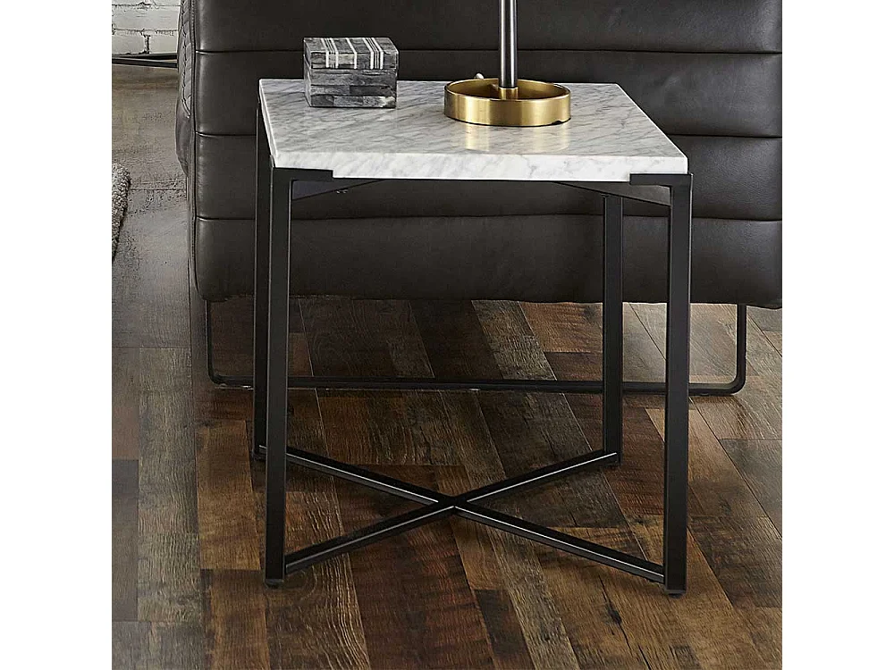 Beistelltisch mit Marmorplatte in Weiß modernes Design