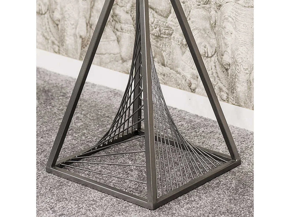 Glas Beistelltisch rund Bügelgestell aus Metall