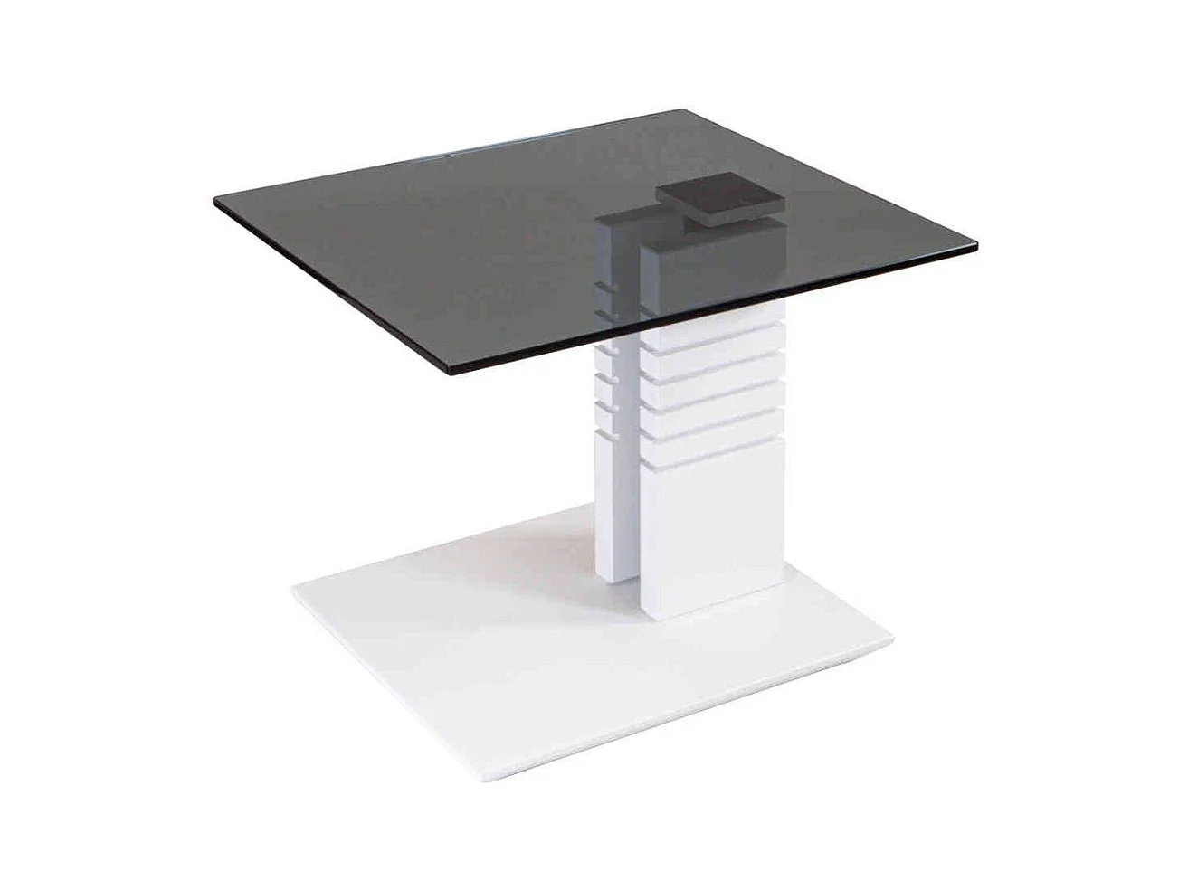 Beistelltisch Wohnzimmer mit Parsolglas Platte Säulengestell