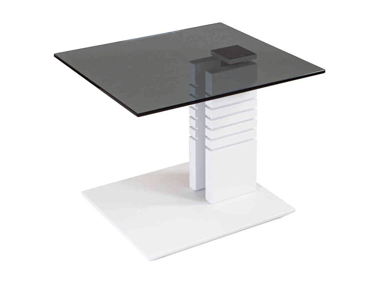 Beistelltisch Wohnzimmer mit Parsolglas Platte Säulengestell