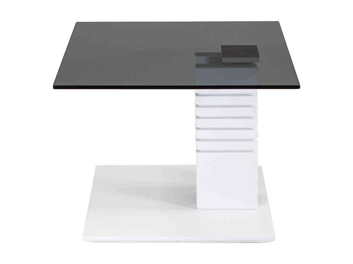 Beistelltisch Wohnzimmer mit Parsolglas Platte Säulengestell