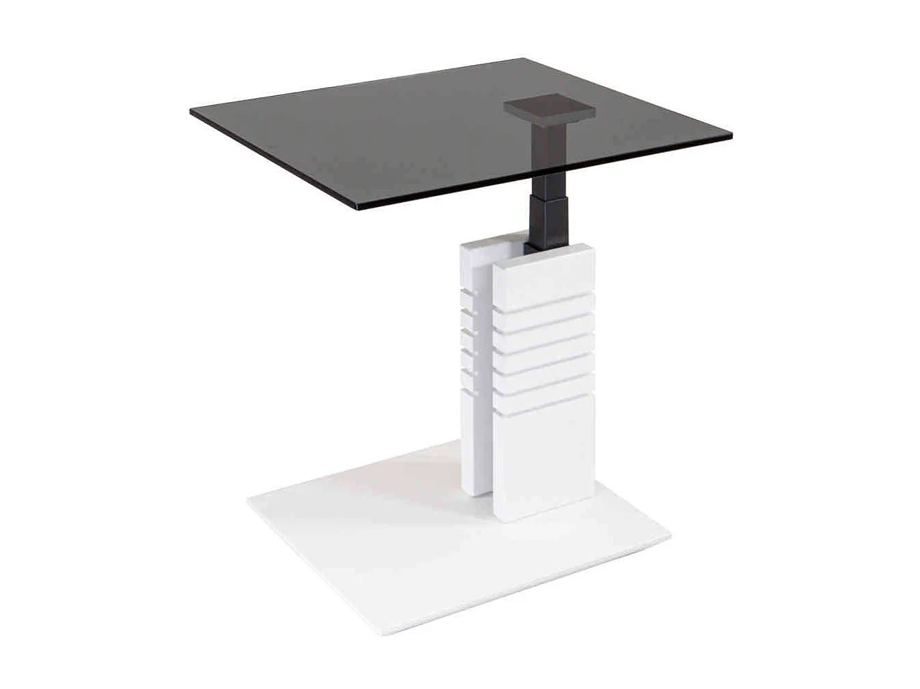 Beistelltisch Wohnzimmer mit Parsolglas Platte Säulengestell