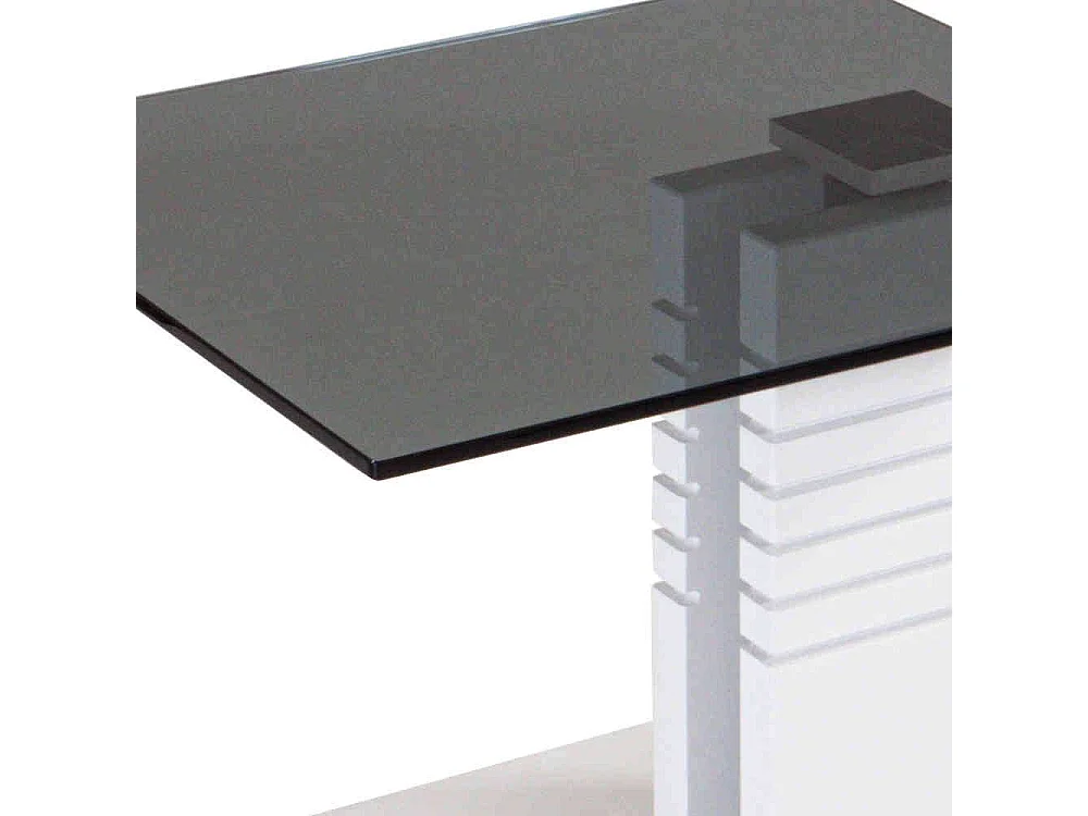 Beistelltisch Wohnzimmer mit Parsolglas Platte Säulengestell