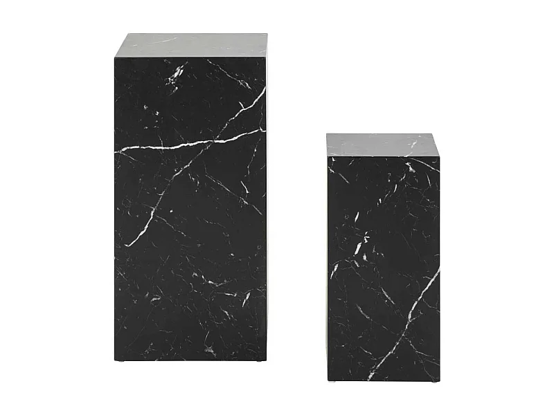 Beistelltische in quadratischer Form Marmor Optik (zweiteilig)