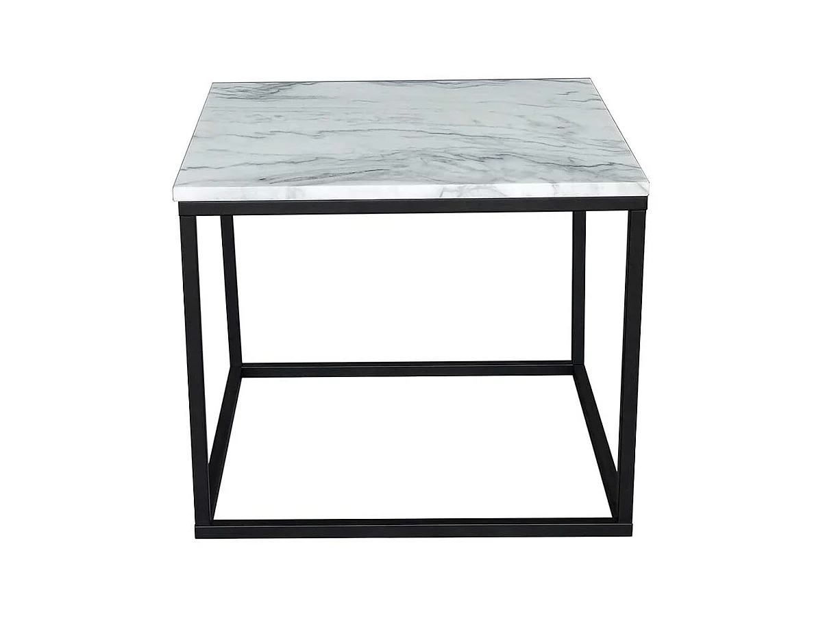 Marmor Beistelltisch mit Bügelgestell 60 cm tief