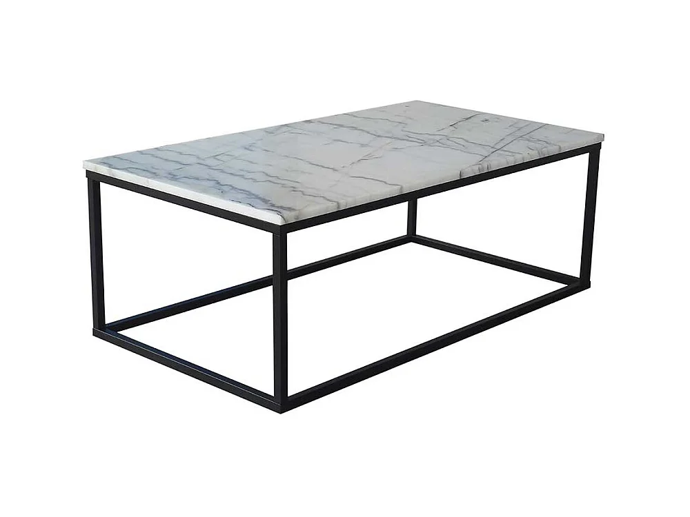 Marmor Beistelltisch mit Bügelgestell 60 cm tief