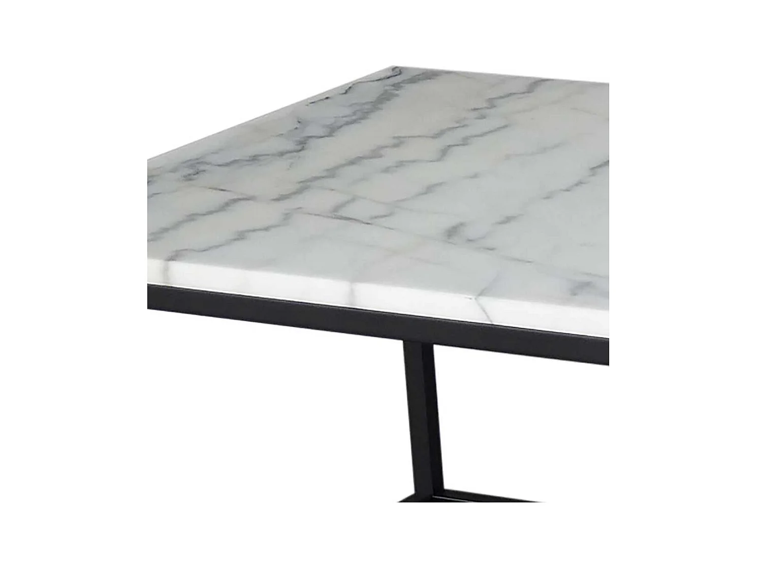 Marmor Beistelltisch mit Bügelgestell 60 cm tief