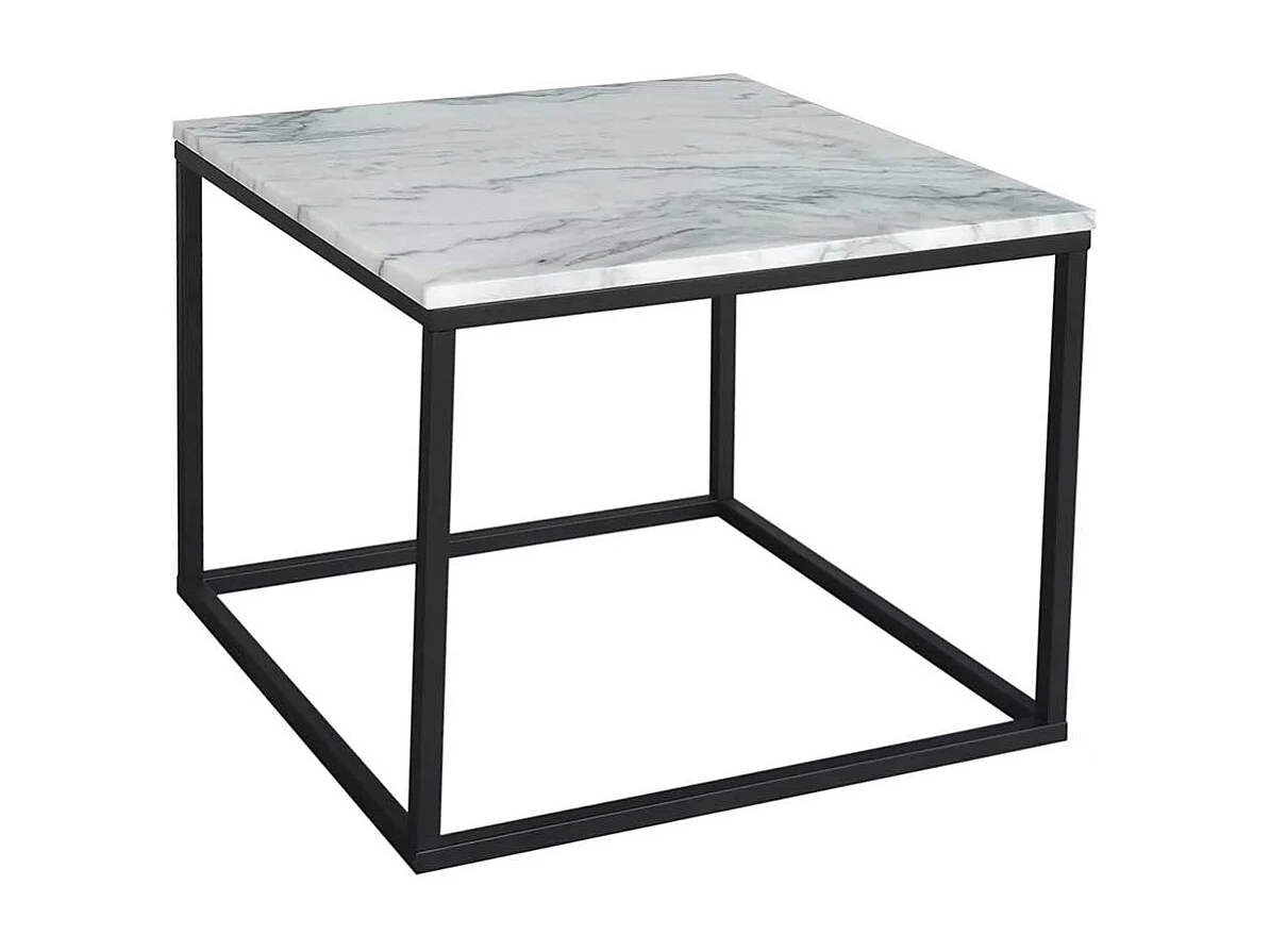 Marmor Beistelltisch mit Bügelgestell 60 cm tief