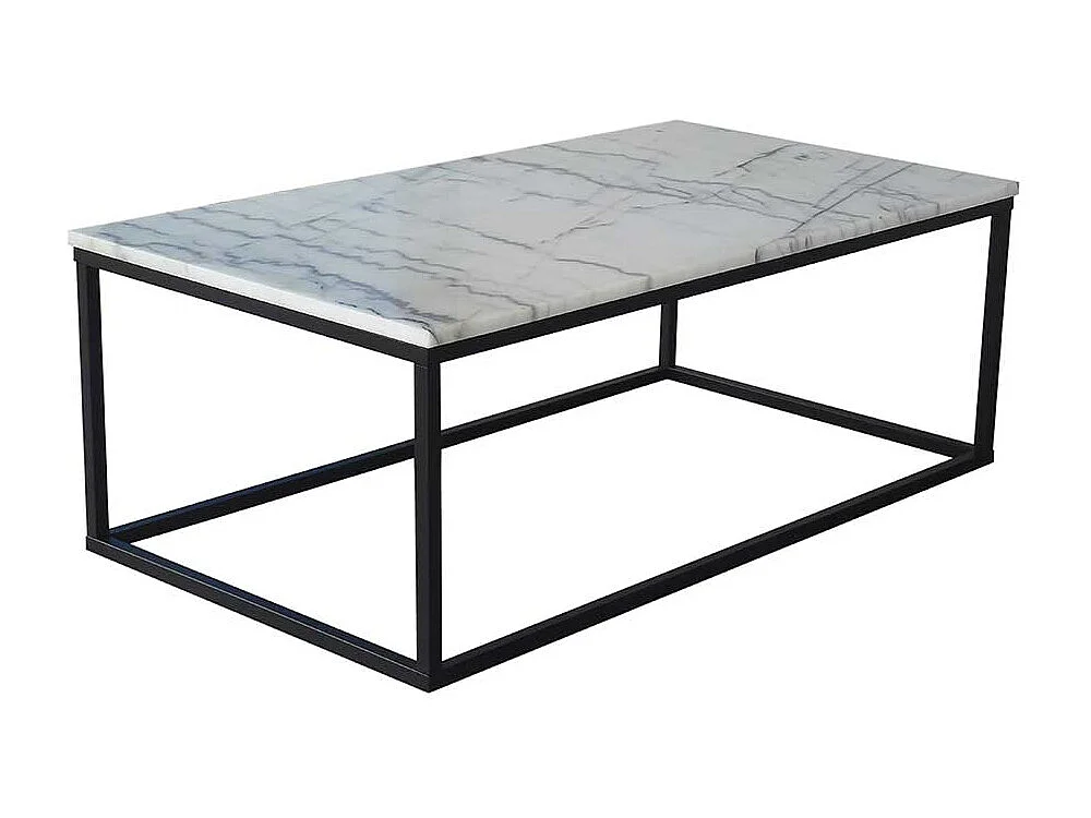 Marmor Beistelltisch mit Bügelgestell 60 cm tief