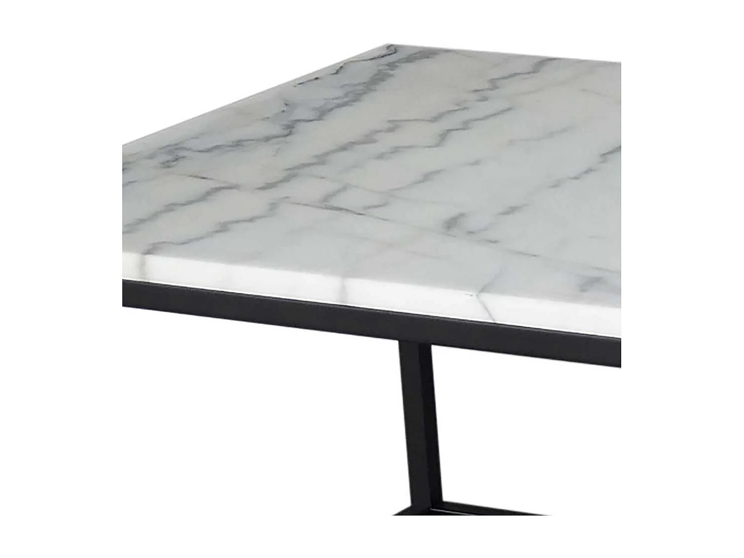 Marmor Beistelltisch mit Bügelgestell 60 cm tief