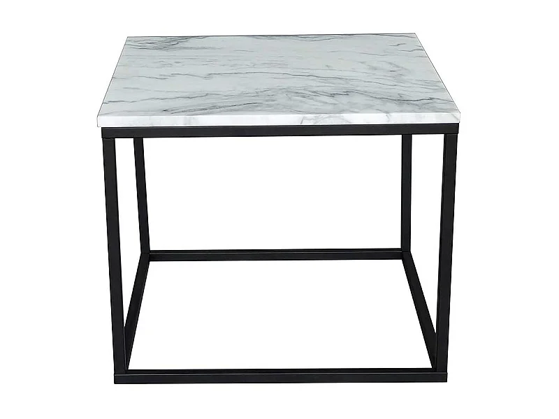 Marmor Beistelltisch mit Bügelgestell 60 cm tief