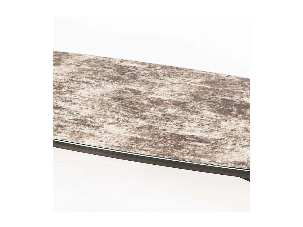 Sofa Beistelltisch in Braun und Dunkelgrau Glas beschichtet