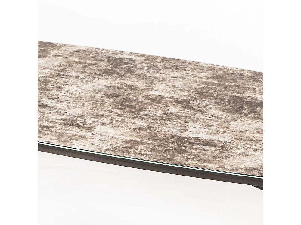 Sofa Beistelltisch in Braun und Dunkelgrau Glas beschichtet