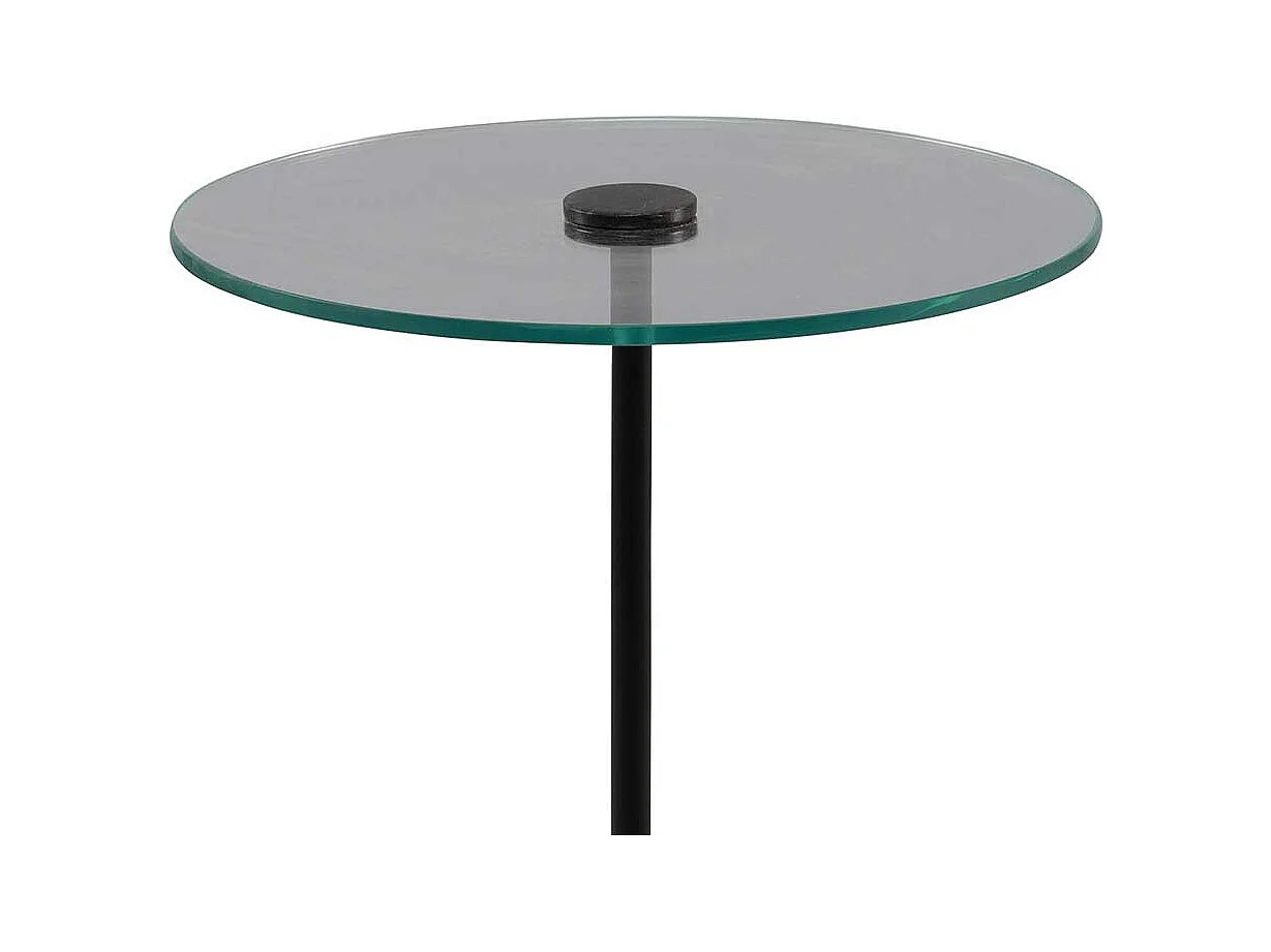 Beistelltisch Kleiner Tisch mit Glasplatte auf Säulengestell