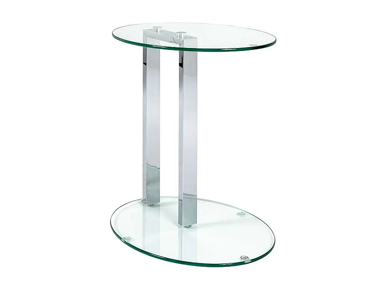 Beistelltisch aus Sicherheitsglas oval