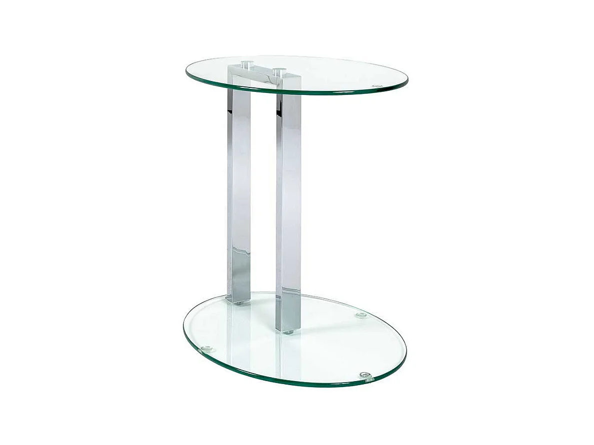Beistelltisch aus Sicherheitsglas oval