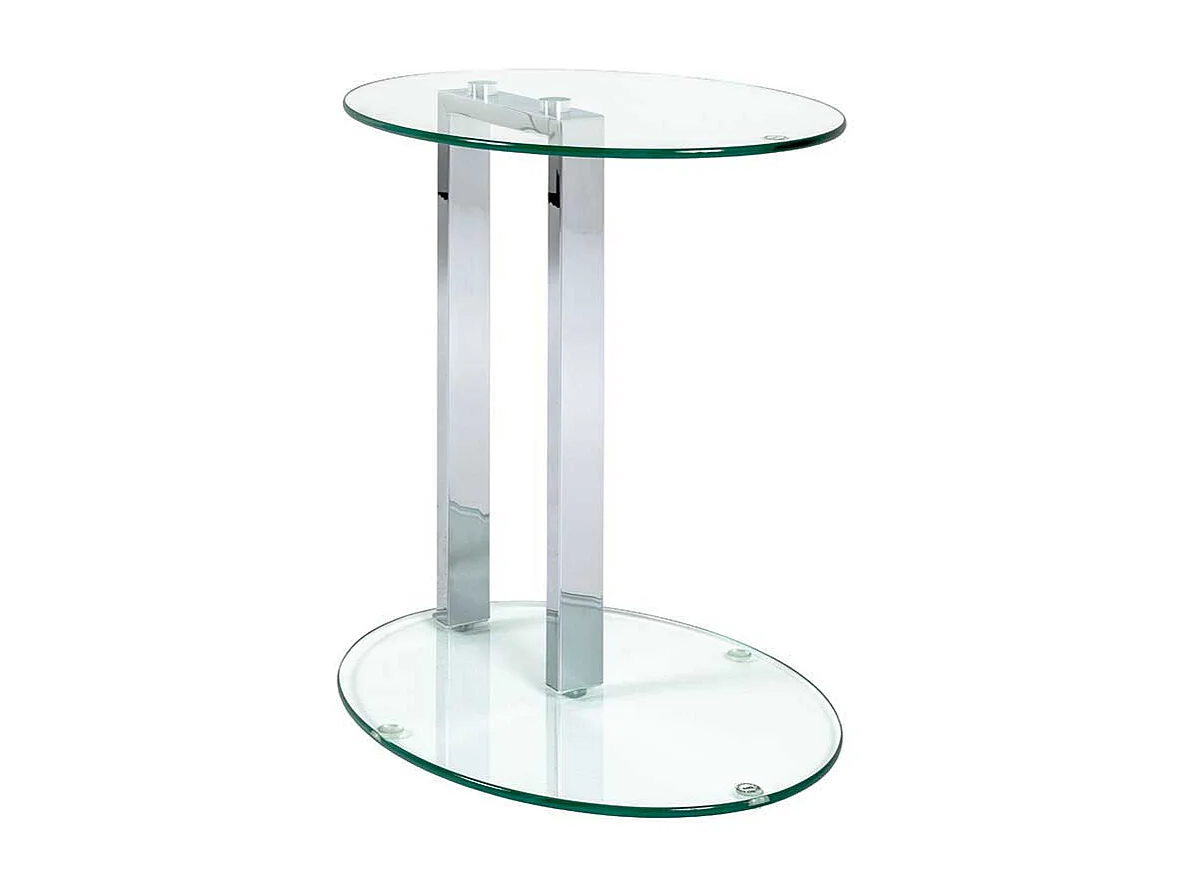 Beistelltisch aus Sicherheitsglas oval