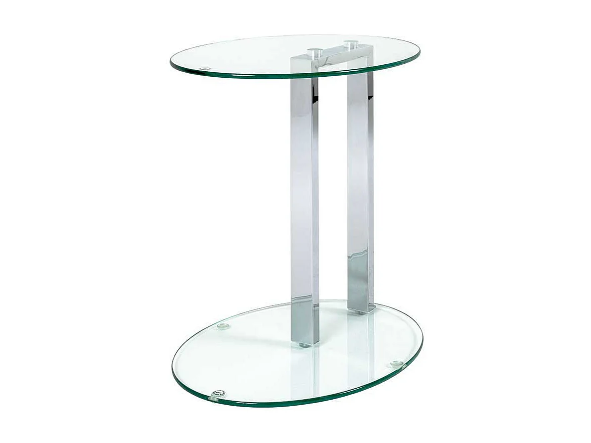 Beistelltisch aus Sicherheitsglas oval