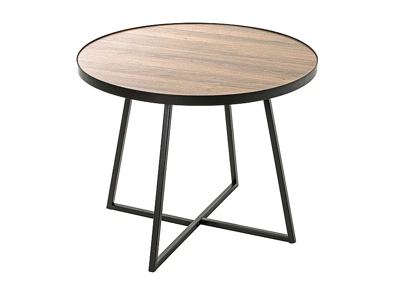 Beistelltisch Sofa in Eichefarben Metall Bügelgestell