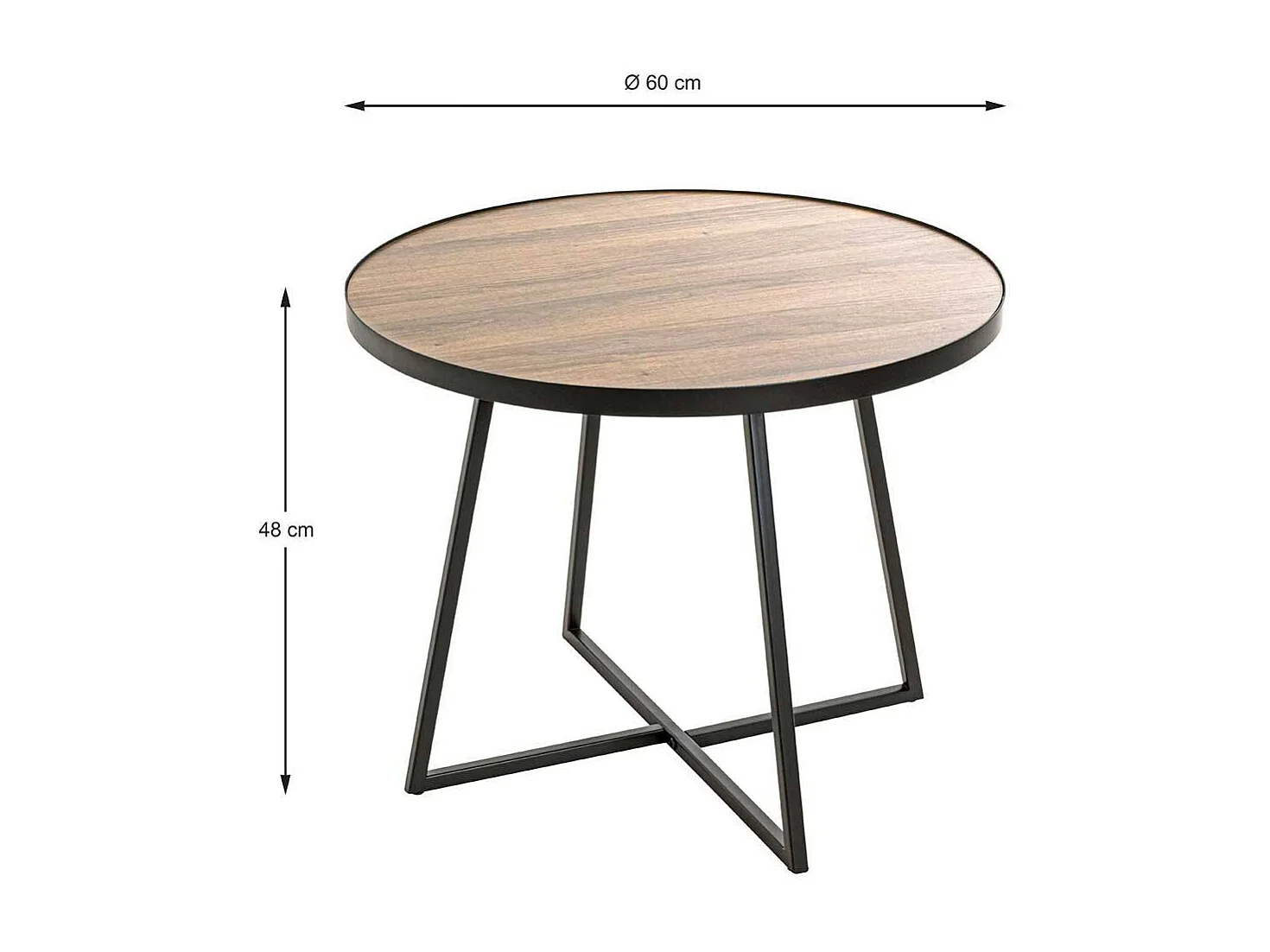 Beistelltisch Sofa in Eichefarben Metall Bügelgestell