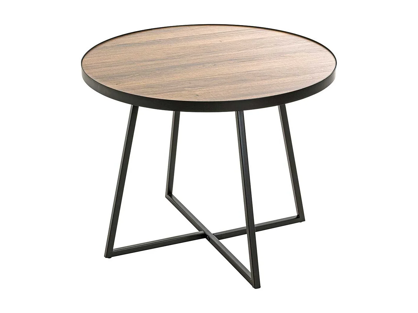 Beistelltisch Sofa in Eichefarben Metall Bügelgestell