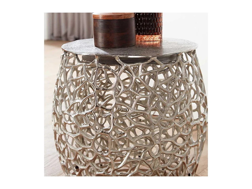 Beistelltisch Set Aluminium in Silberfarben zweiteilig (zweiteilig)