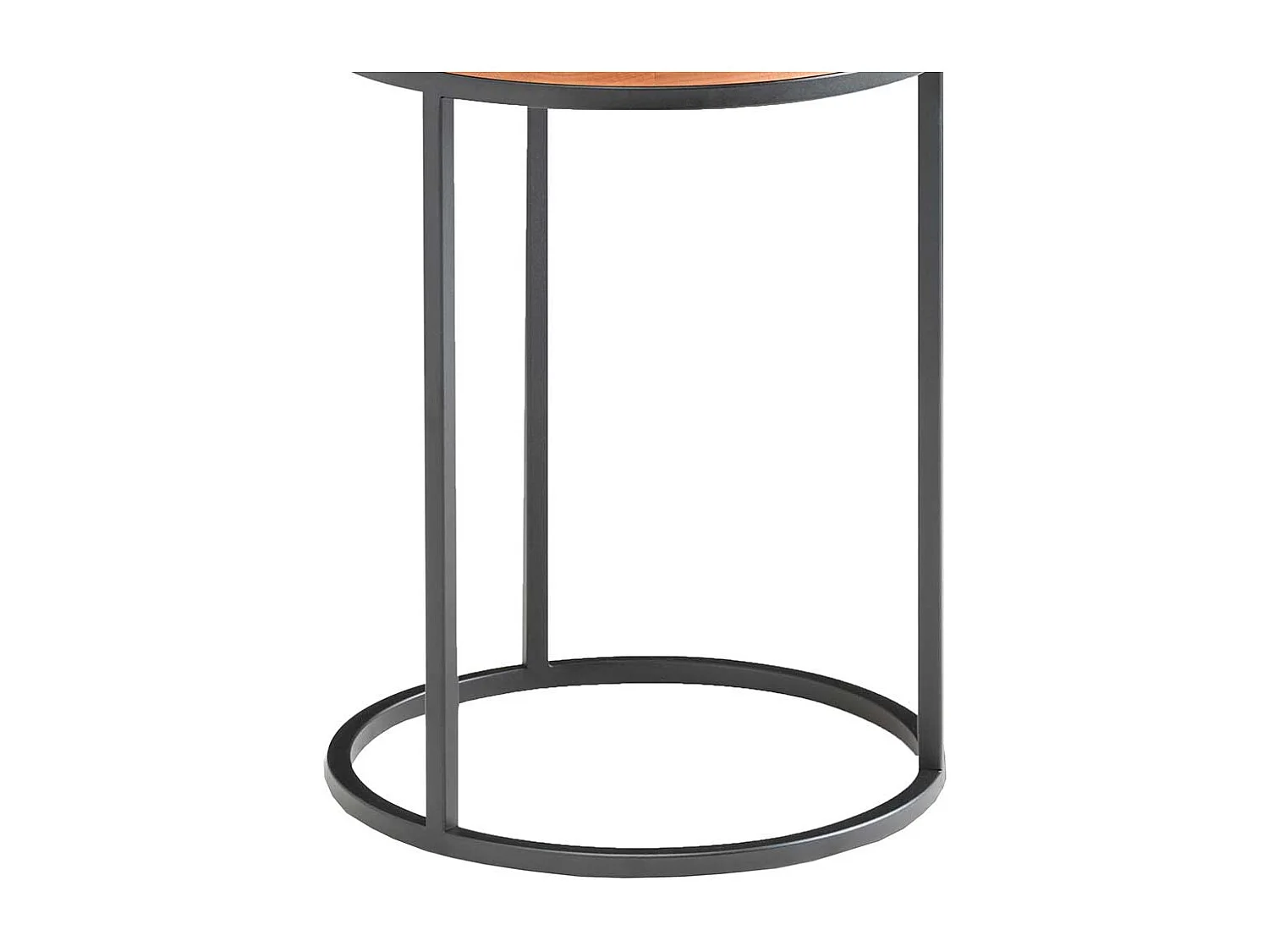 Beistelltischchen aus Kernbuche Massivholz und Metall rund