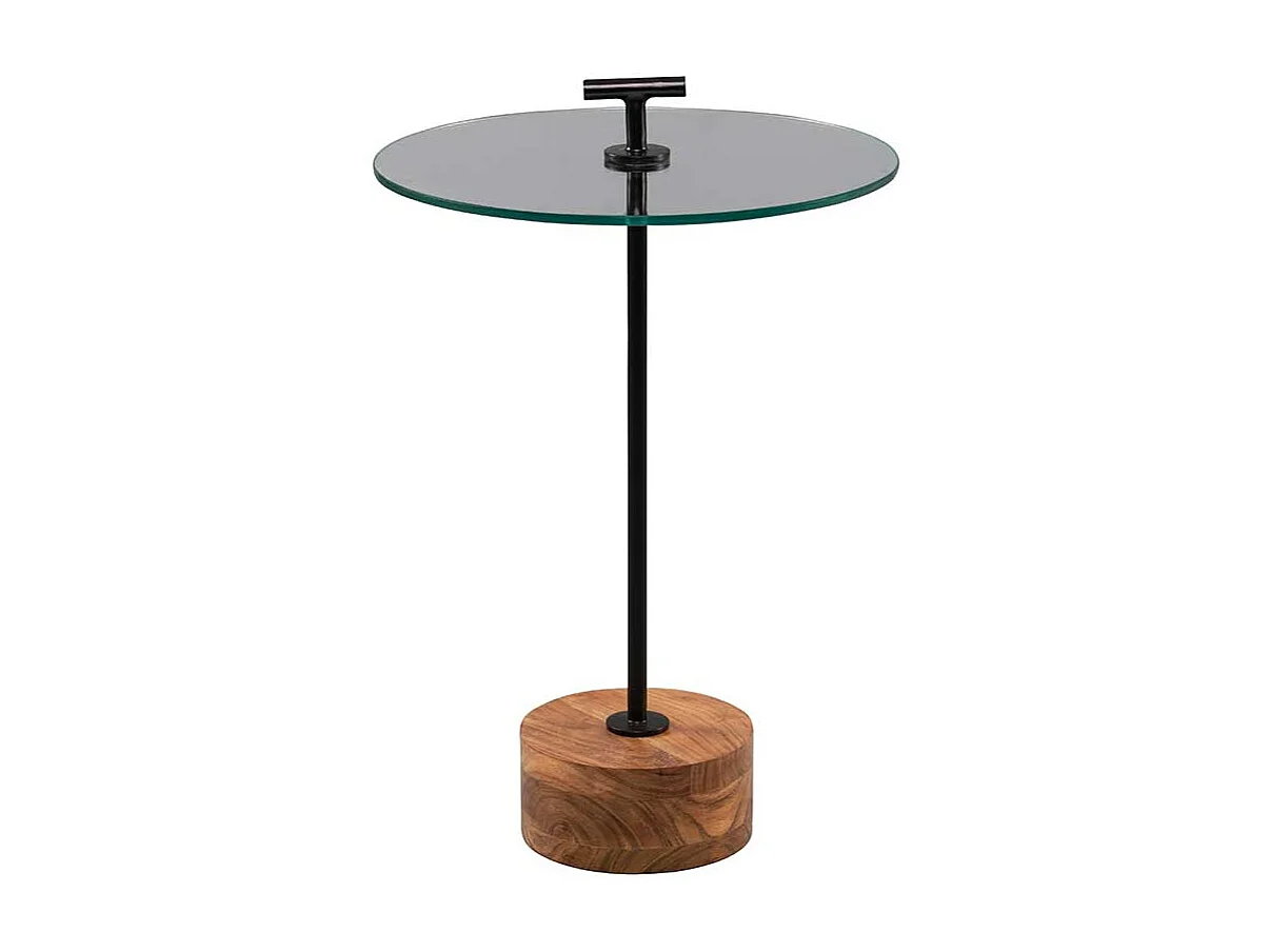 Beistelltisch Anstelltisch in Akaziefarben und Schwarz