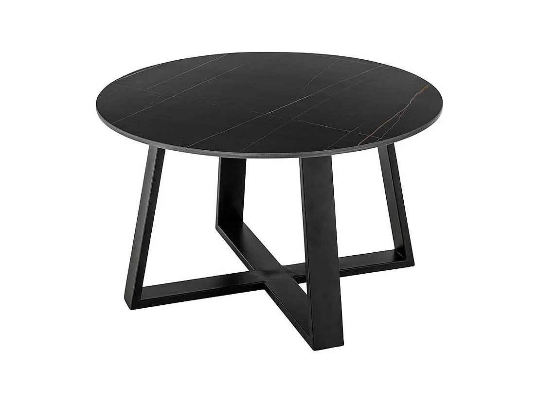 Beistelltisch Sofa in modernem Design schwarzer Keramikplatte